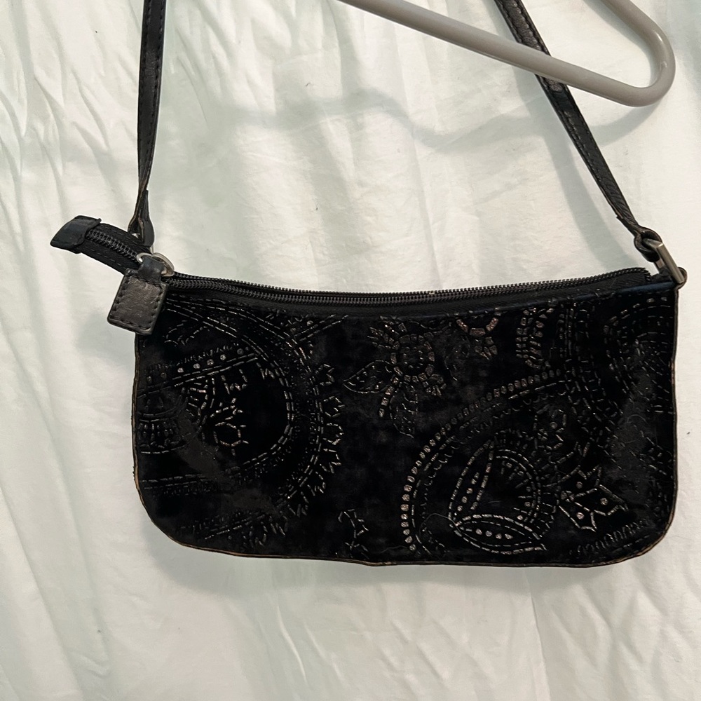 Women’s Tanner Made in Italy Black Beaded Shoulder Pochette Bag